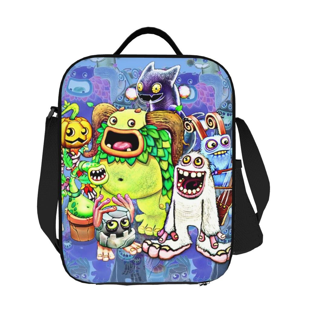 My Singing Monsters Characters Lunch Bags Insulated Bento Box Portable Lunch Tote Picnic Bags Thermal Bag Woman Children School