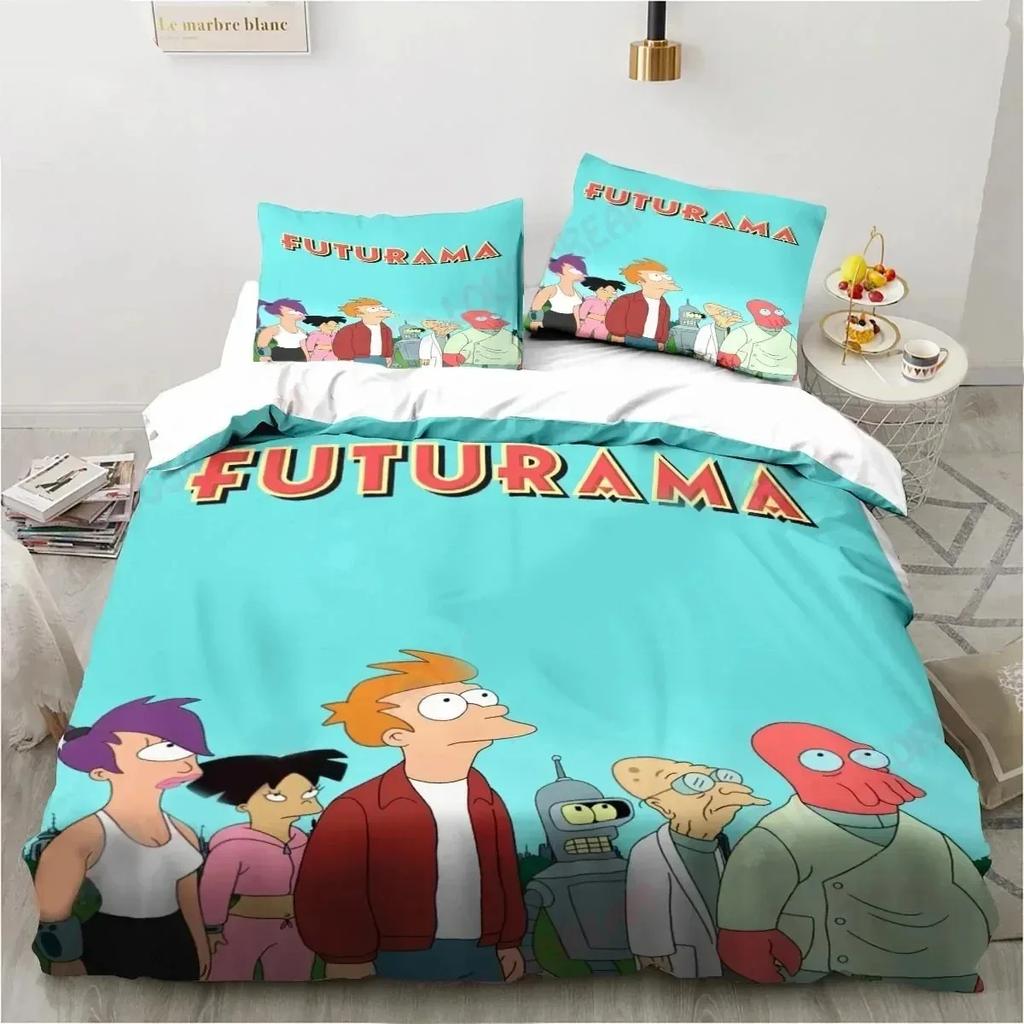 Cartoon Futuramas Bender Bedding Set Duvet Cover Bed Set Quilt Cover Pillowcase Comforter King Queen Size Boys Adult Bedding Set