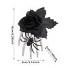 Halloween Black Rose Skull Claw Hair Clip With Spider For Costume Accessories