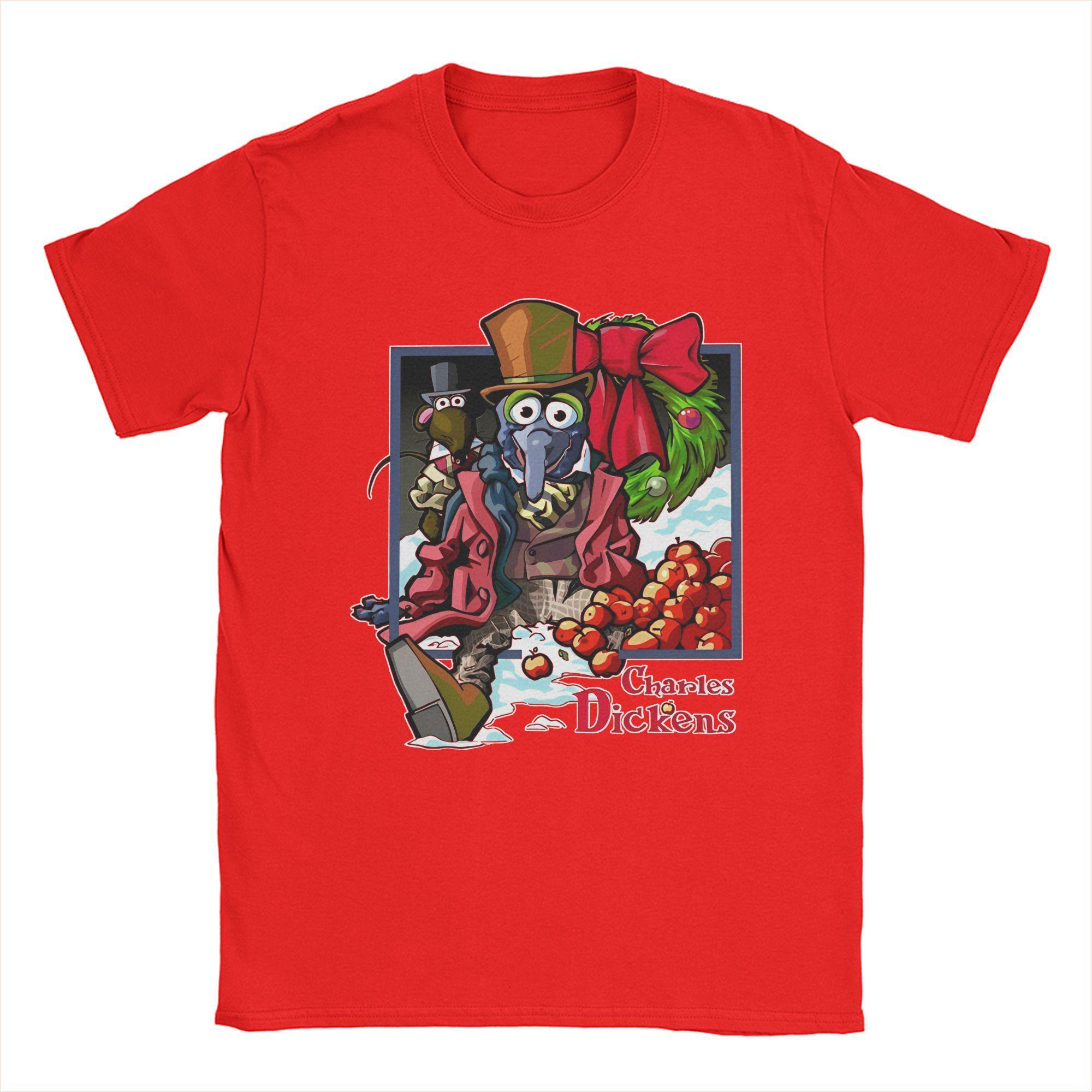 

The Muppet Christmas Carol Charles Dickens T-Shirts Men Cartoon Novelty Cotton Tee Shirt Short Sleeve T Shirts Plus Size Clothes S