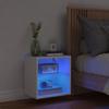 Wall Mounted Nightstand with LED Lights White