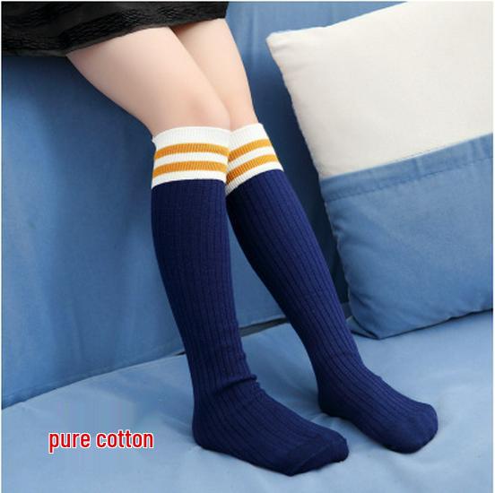 Kids' Mid-Calf Athletic Socks - Over-the-Knee, Polyester Cotton for Boys & Girls School Uniforms
