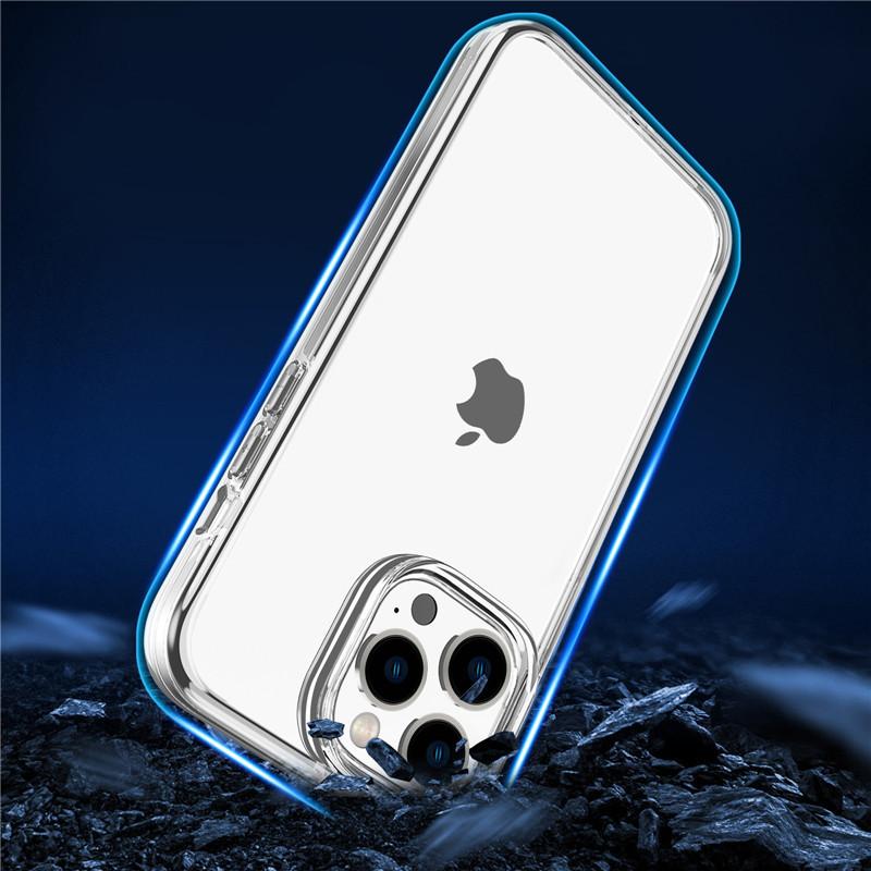 For Apple 16 Large Hole Pc Anti-fall for IPhone15pro Protective Mobile Phone Case Transparent 2.0mm Hardened