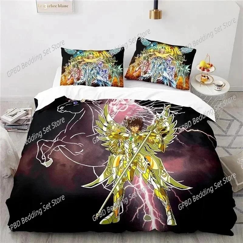 New Anime Saint Seiya LOST CANVAS Comfortable Duvet Quilt Cover Pillowcase Bedding Set Children Bedroom Decoration Home Textile