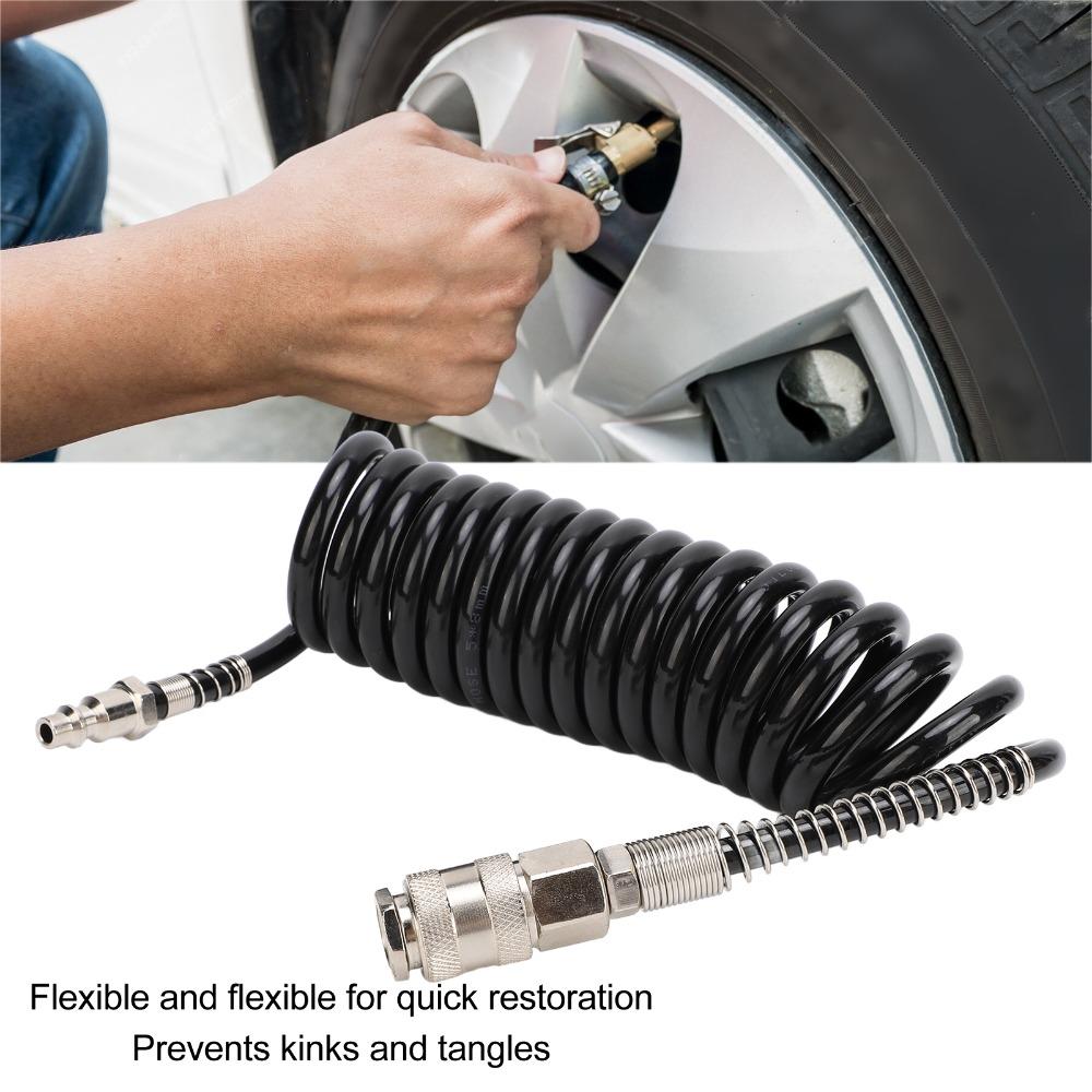 3 Meters Length Coiled Air Hose Coiled Flexible Coiled Air Hose Air Compressor Coil Hose Garage