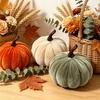 Mini Size Velvet Pumpkin Velvet Fabric Plush Pumpkin Festive Halloween Decoration  Halloween Theme