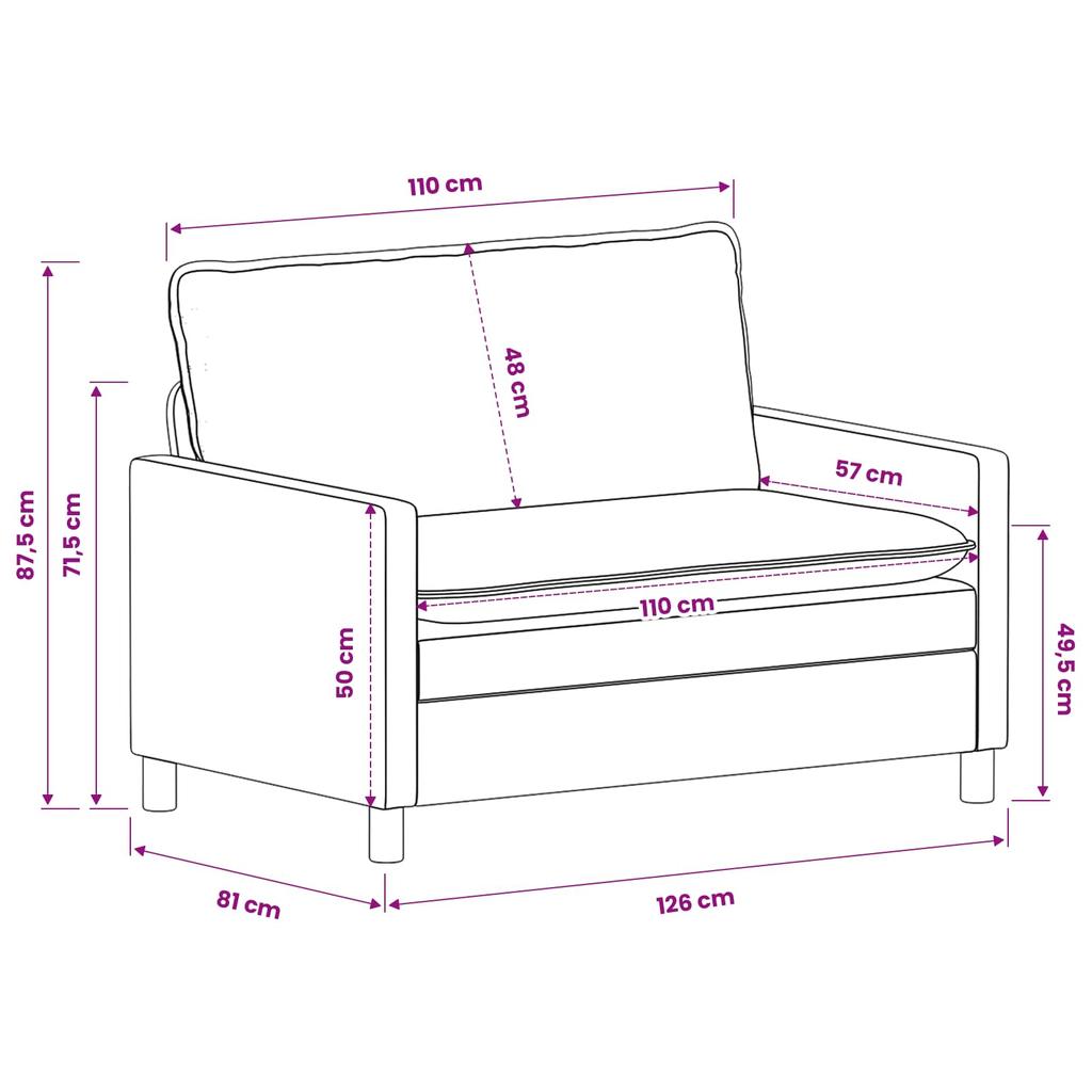 Sofa Set 2 pcs Anthrazit Polyester