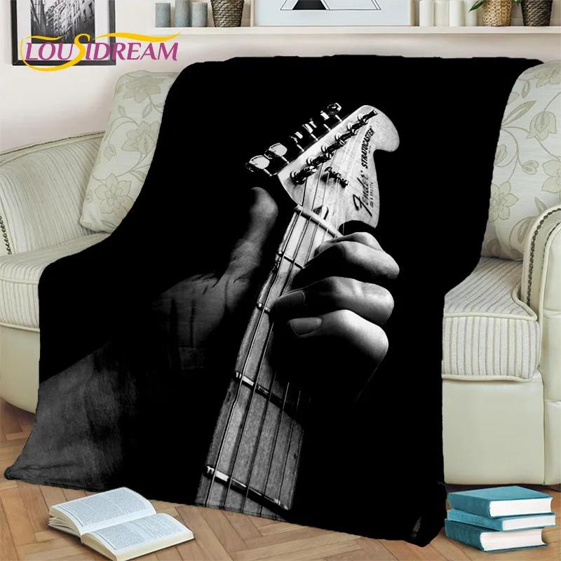 Cobertor de Guitarra Elétrica Baixo Guitarra Clássica, Manta para Casa Quarto Cama Sofá Piquenique Escritório Caminhadas Lazer Cobertura para Sesta Infantil