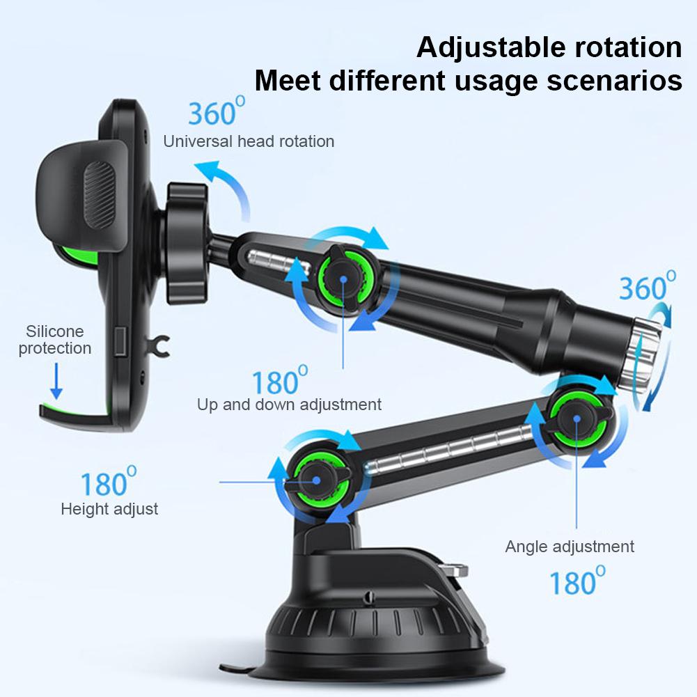 Car Phone Holder Dashboard Mobile Cell Support with Suction Cup Air Vent Phone Mount Flexible Long Arm Sucker Mount for Phone