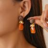 European Retro Geometric Resin Wrapped Earrings: High-End Autumn Winter Style for Women