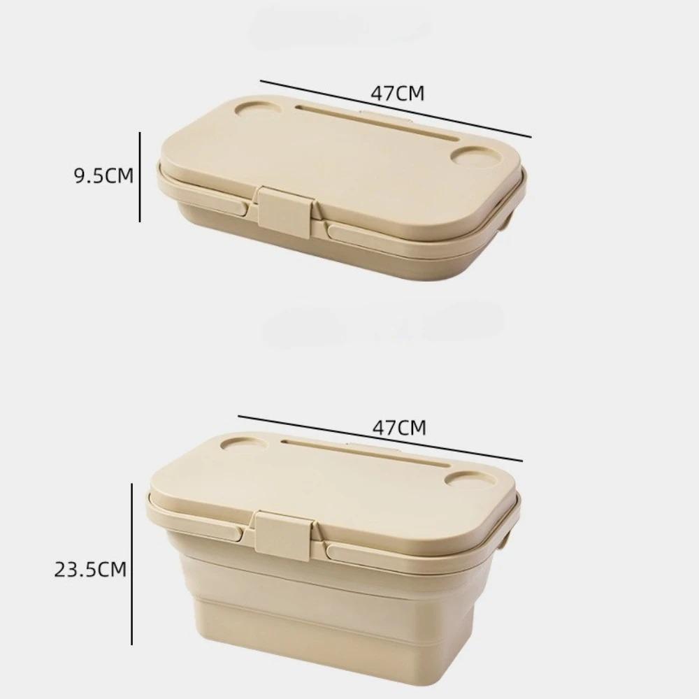 Large Capacity Portable Outdoor Picnic Basket with Board Foldable Functional Outdoor Camping and Picnicking Foldable Tote Basket