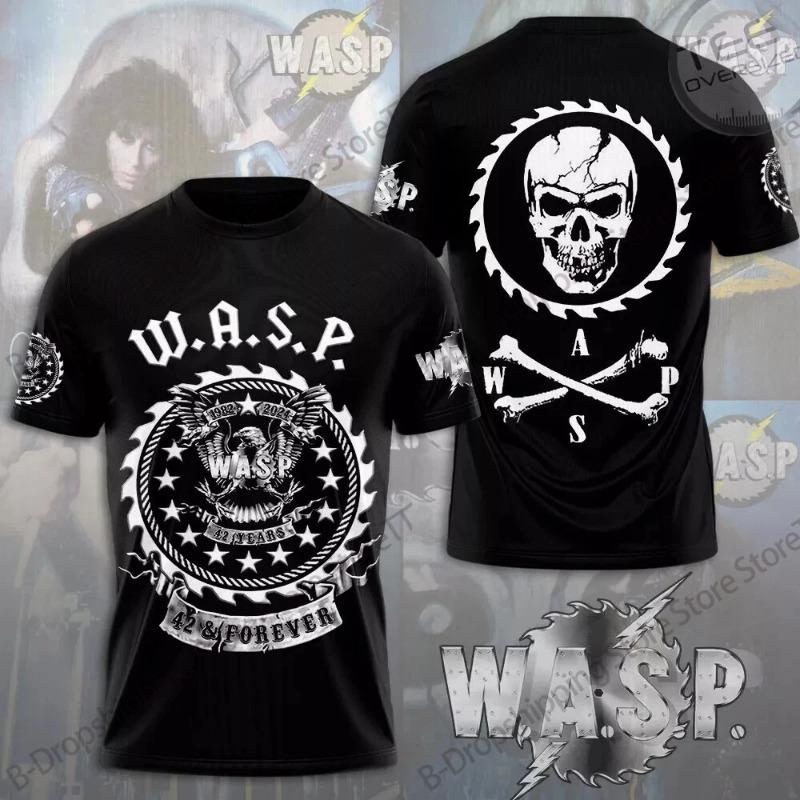 Vintage WASP Band 3D Printed T-shirt For Men Women Fashion Rock Hip Hop Tshirt Oversized Short Sleeve Tops Tees Men Clothing Boy