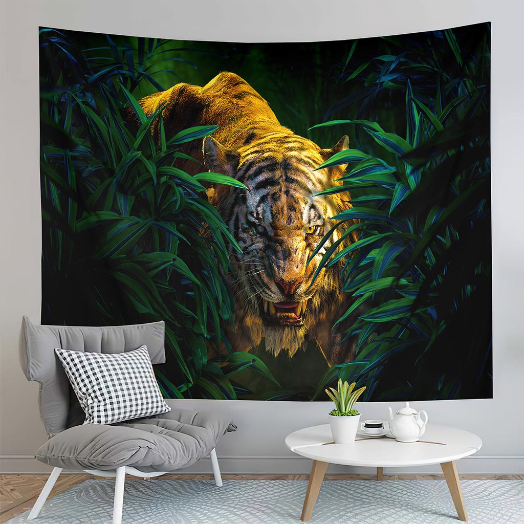 Jungle Tapestry Primeval Rainforest Foliage Greenery Wooden Pathway Tapestry Art Home Living Room Bedroom Decor Tapestries