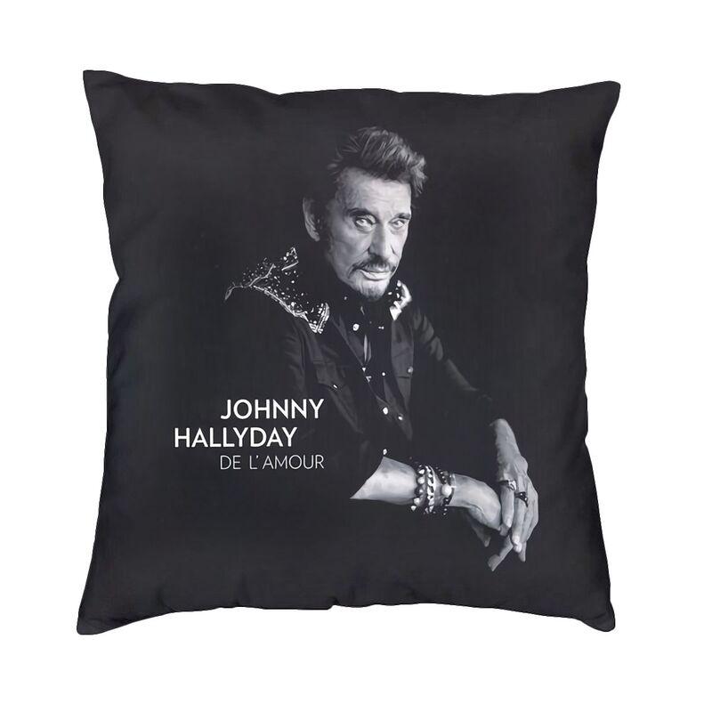 Fashion Johnny Hallyday Cushion Cover X Soft Singer French France Pillow Case for Car Square Pillowcase Home Decorative