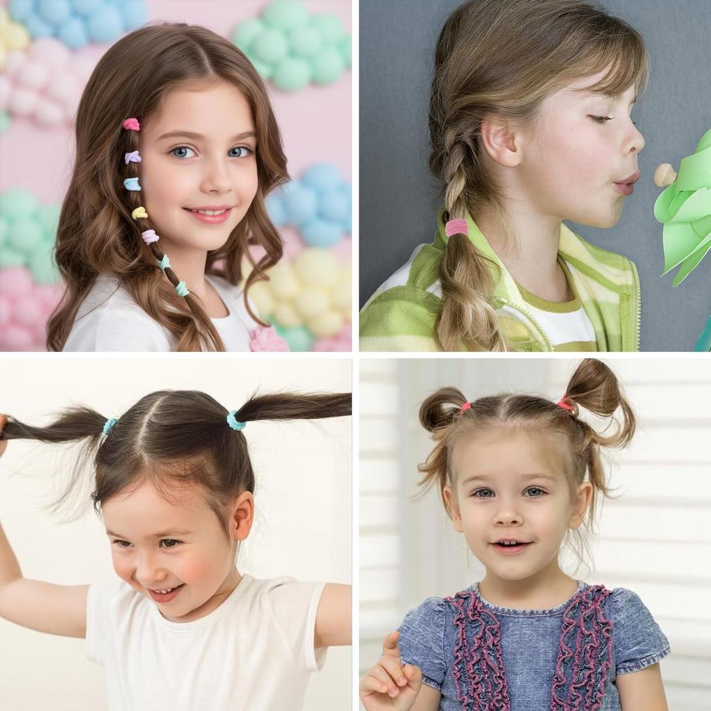 Stilvolle Haargummis für Kinder und Babys, Großpackung mit 100 Stück, Süß, Verhedderungsfrei, Einfach, für Mädchen, Kindergarten-Haarschmuck (Farbe)