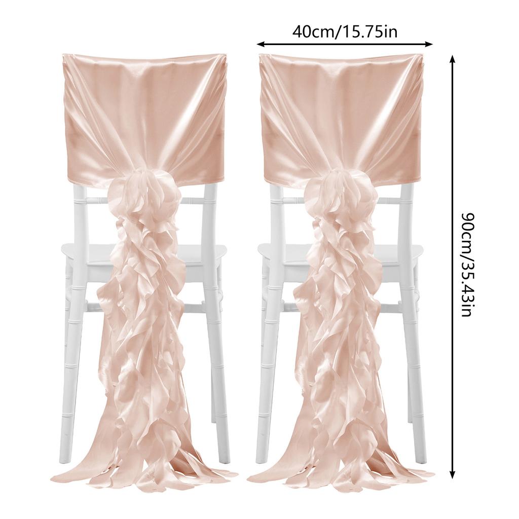 2pcs Outdoor Wedding Bamboo Chair Covers Sash Back Decoration Universal Wicker Chair Back Decor European Style Party
