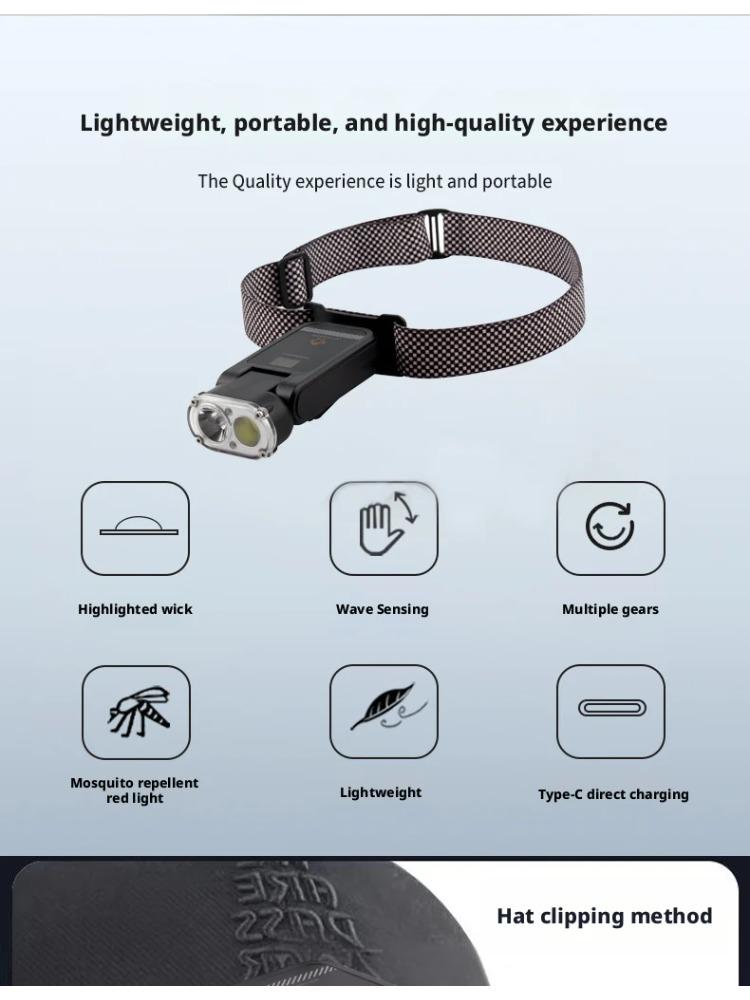 High-Intensity Long-Range Rechargeable Outdoor Portable Multi-Function Handheld Flashlight Smart Sensor Outdoor Night Driving Lights