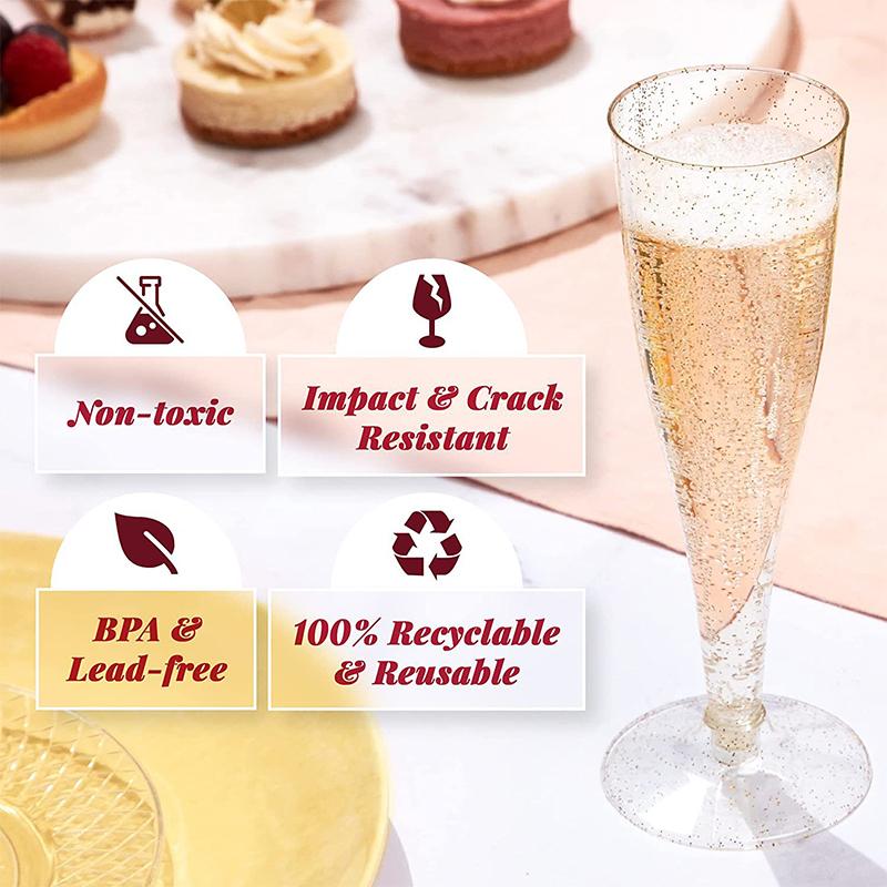Calici Da Champagne In Plastica TENYASEN – 30 Pezzi Da 127 Ml, Trasparenti, Eleganti E Riutilizzabili