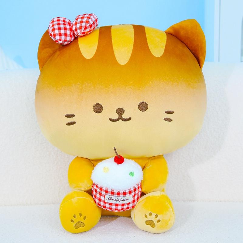 Super Cute Bake Bread Kitten Plush Toys Soft Fluffy Tasty Dessert Cat Throw Pillow Lovely Sleeping Pillow Kawaii Home Decor