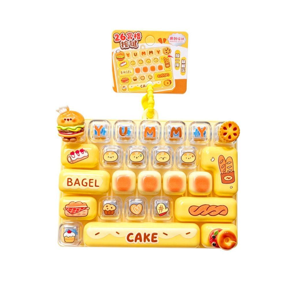 26-key Keyboard Keychain Pressable Keys Press Button Toy Cute Mini Keyboard Charm Gifts