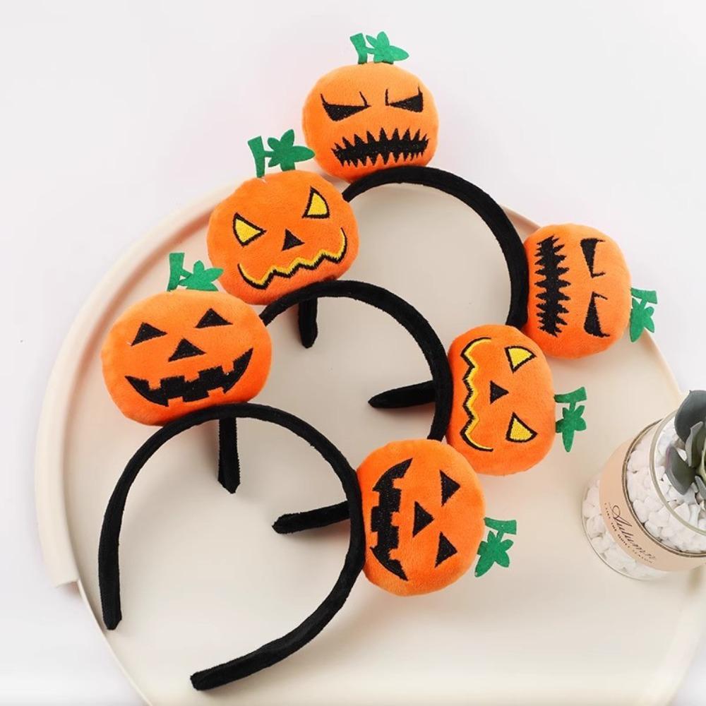 Furry Devil Pumpkin Hair Hoop Cartoon Cosplay Props Soft Halloween Headband  Party Supplies