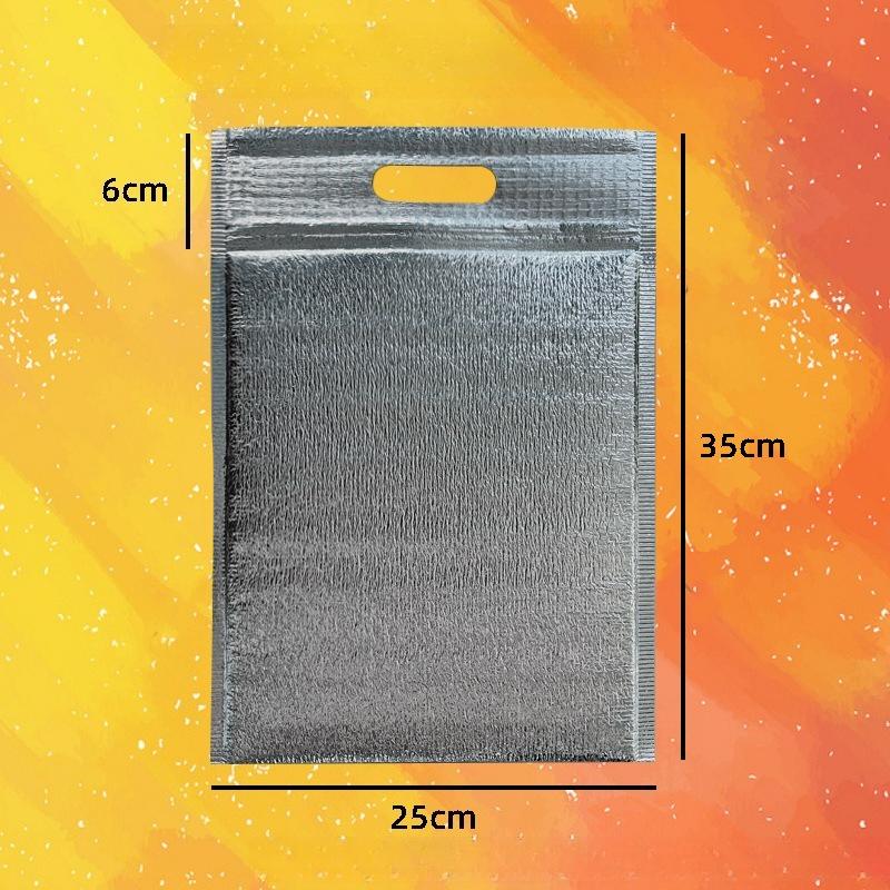 Thermal Insulation Aluminum Foil Disposable Food Delivery Pouch Food Fresh-keeping Refrigerate Bags Self Sealing Zipper Three-dimensional Tote Pockets