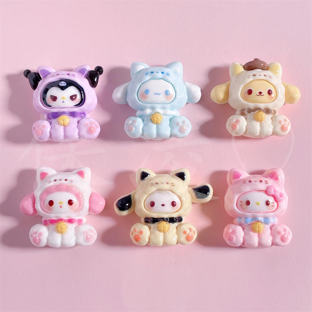 6 Pcs New Kawaii Cartoon Cute Bell Animal Resin Scrapbook Diy Jewelry Children Gift Hairpin Accessories A119
