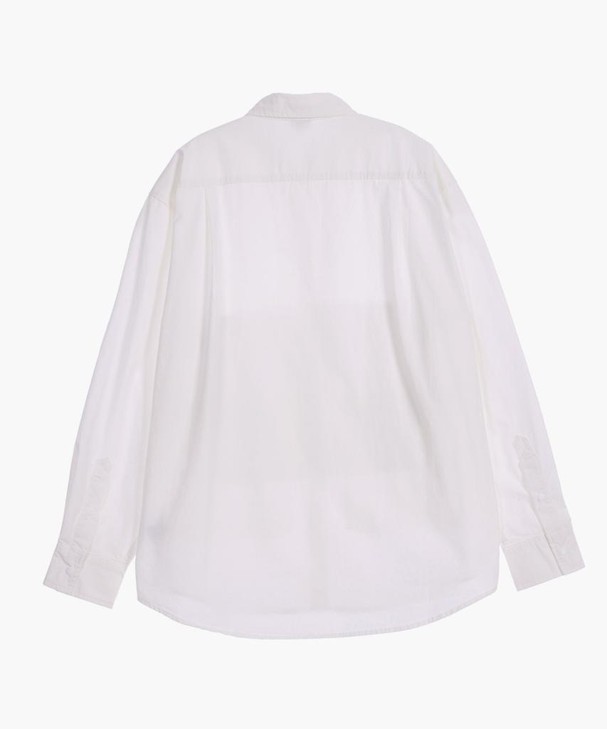 AT THE MOMENT Garment Washed Pocket Shirt Jacket_White