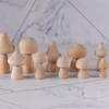 10x Funghi Naturali in Legno Semplici Non Verniciati per Progetti Creativi per Bambini in Età Prescolare