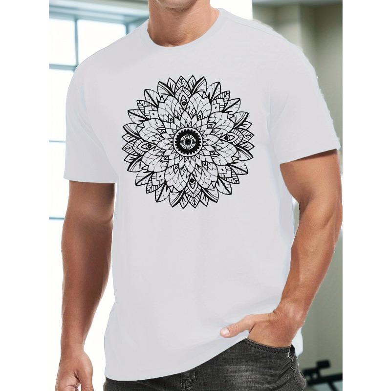 

Мужские футболки с коротким рукавом с ярким цветочным принтом, идеально подходят для летних видов спорта и повседневной носки. S белый