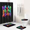 Creative Bathroom Non-Slip Floor Mat, Shower Curtain Combination Carpet, European And American Style Explosion Woman