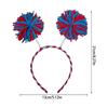 Furry Yarns Hairhoop for Family Gathering 3 Color Pompoms Headpiece Costume Hair Decoration for Casual and Formal Event