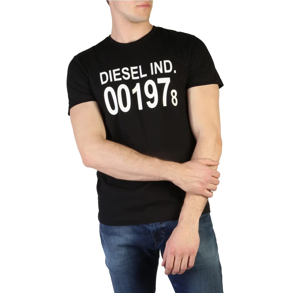 Diesel Men's Graphic Logo T-Shirt 00SASA0AAXJ, White, Size S, 100