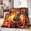 1Pc Cartoon Print Flannel Blanket, High Quality Comfortable for All Seasons, Home Decor, Warmth and Comfort, Perfect for Christmas Birthday Gift