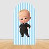 Šťastné narozeniny Boss Baby Oblouk Pozadí Kryt Klučičí Narozeniny Miminkovská Oslava Dekorace Fotografické Pozadí Rekvizity