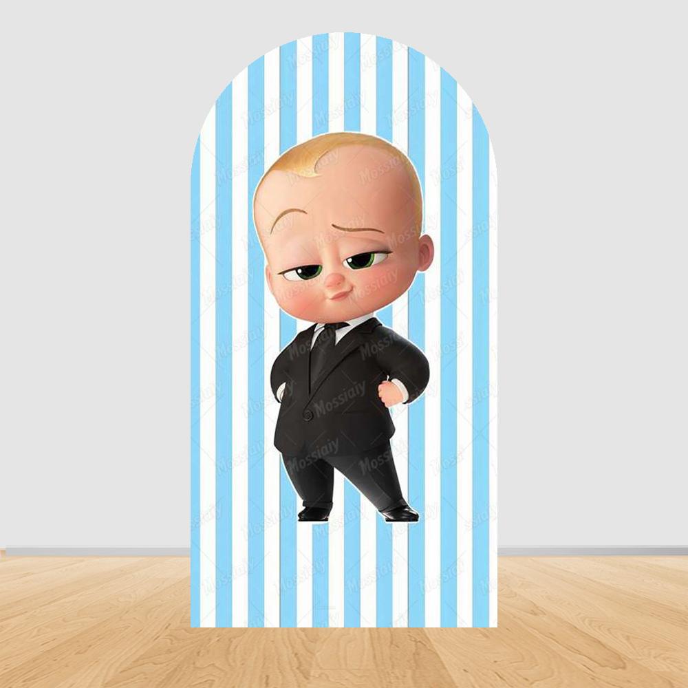 Šťastné narozeniny Boss Baby Oblouk Pozadí Kryt Klučičí Narozeniny Miminkovská Oslava Dekorace Fotografické Pozadí Rekvizity