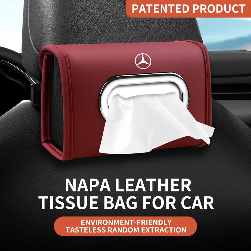

GLC GLB Car Leather Tissue Storage Box For Mercedes Benz A C E S G Class C43 GLC CLE CLA GLB GLS SLK SL W177 W205 W213 W222 X16 червоний