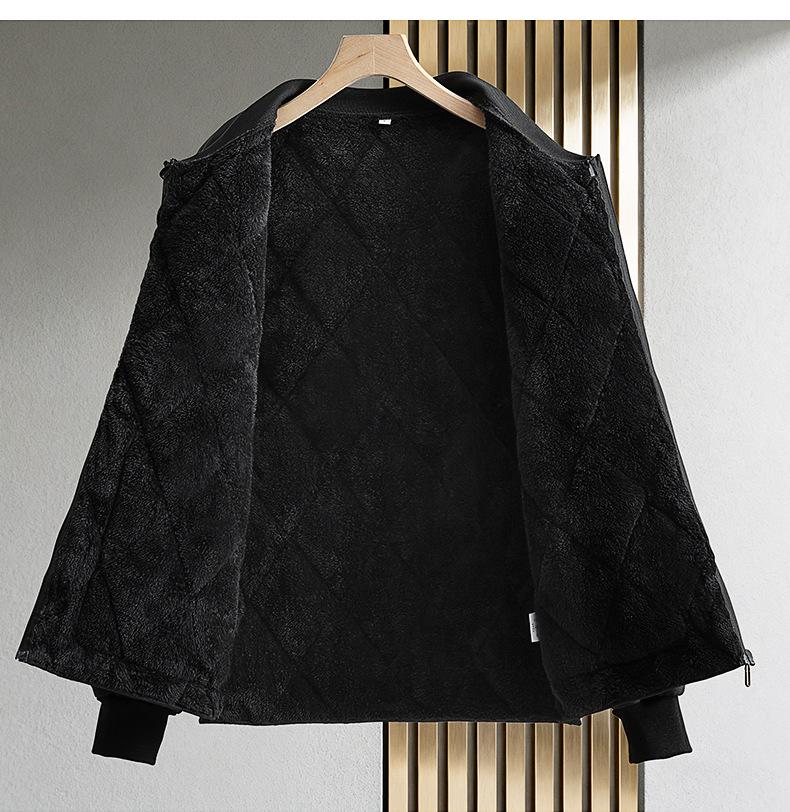 Men's Thickened Flannel-Lined Cotton Jacket - Autumn/Winter, Loose Fit, Plus Size, Warm Base Layer Outerwear