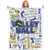 Volleyball Print Flannel Blanket Bedspread Nap Blanket Sports Theme Blanket