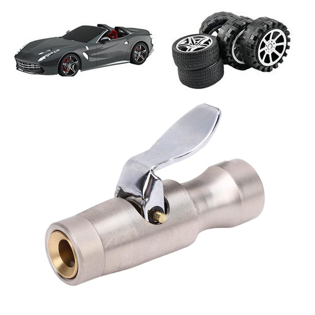 Locking   Chuck 300 PSI 1Celsius4in FNPT Heavy Duty Closed   Brass Straight Lock On Tire Chuck for Tire Inflator Gauge