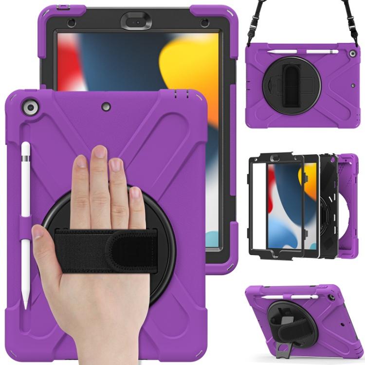 Custom 3-in-1 Protective Tablet Case for iPad 9th 8th 10.2 Inch Shockproof with Wrist Strap and Pencil Holder