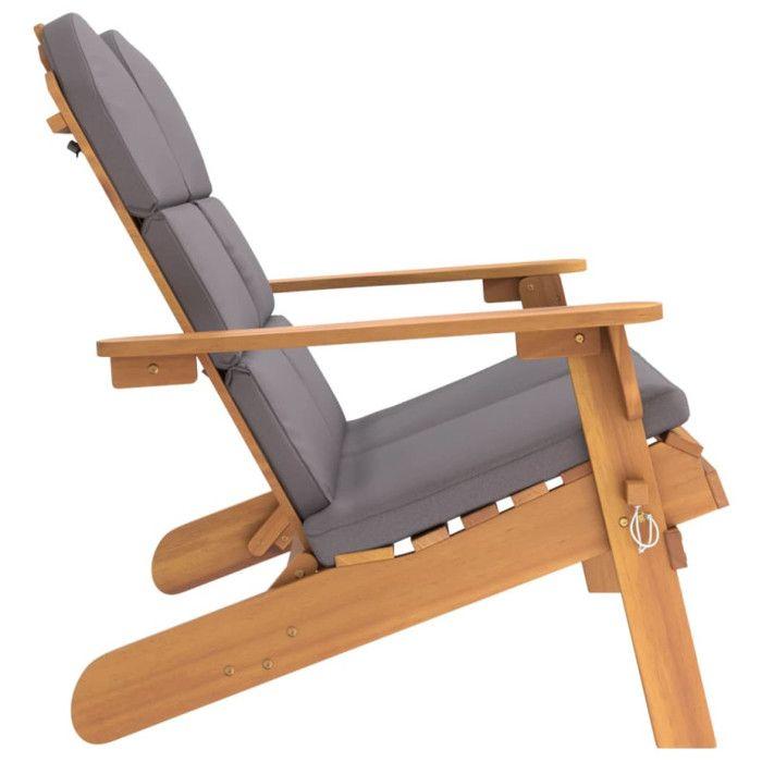 VidaXL Banc de jardin Adirondack et coussins 126 cm bois massif acacia 360040
