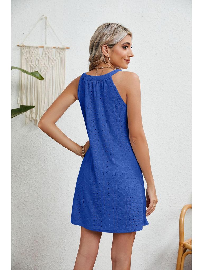 European and American Women's Sleeveless Halter Neck Beach Dress Cover-up