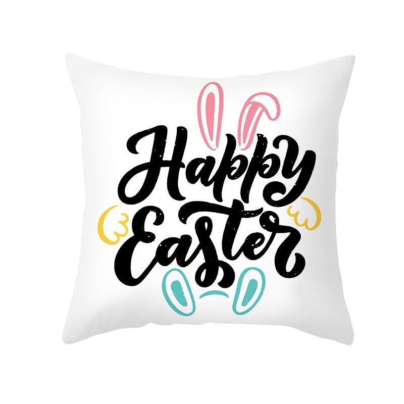 Osterkissenbezug Haus Nordischer Sofakissenbezug Kaninchen-Ei-Druck Bürokissenbezug