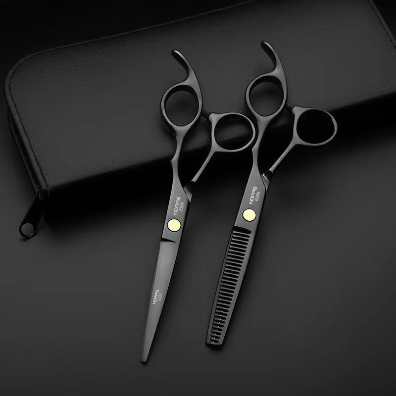 6 Inch Professional Hair Scissors Kit, Stainless Steel Barber Shears with Thinning Scissors