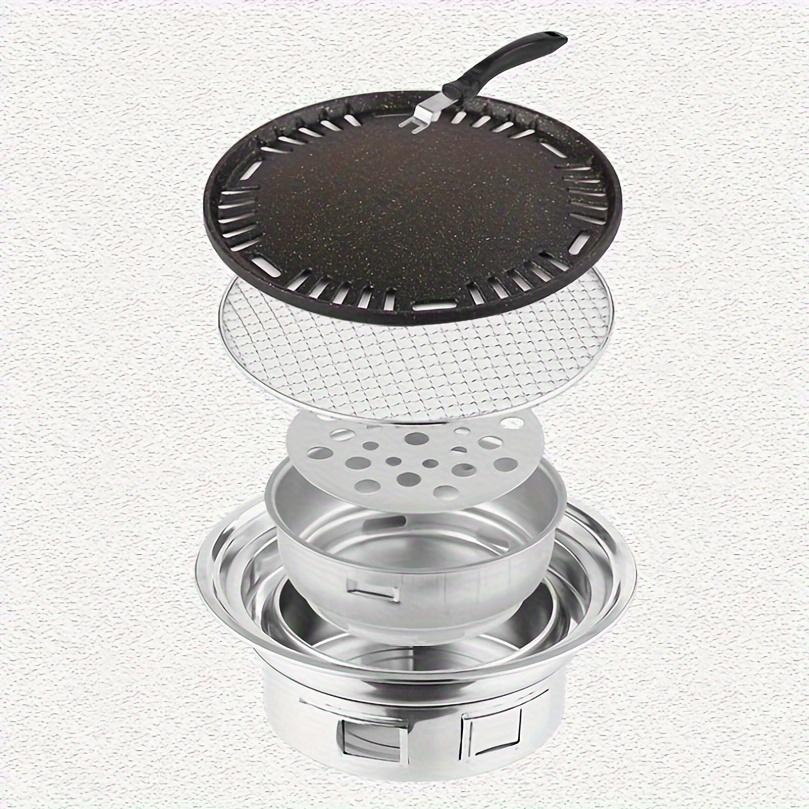 

Двухцелевой угольный гриль из нержавеющей стали - Портативный уличный гриль для барбекю и кемпинга, Материал, безопасный для пищевых продуктов