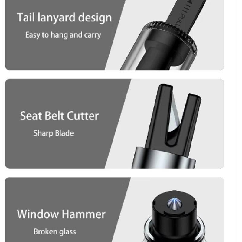 Aluminum Alloy Safety Hammer For Vehicle Rescue-Seatbelt Cutter Included Emergency Car Escape Tool
