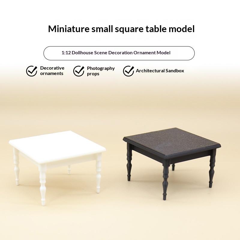 1/12 Dollhouse Simulation Square Tea Table Model Dollhouse Living Room Furniture Decoration Dolls House Diy Accessories