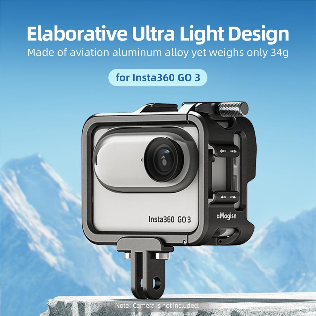 aMagisn AG01 Sports Camera Video Cage Camera Cage Aluminum Alloy with Dual Cold Shoe Mounts &