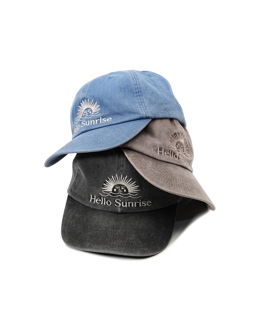 HELLO SUNRISE Washed Og Logo Ball Cap_Vtg Brown